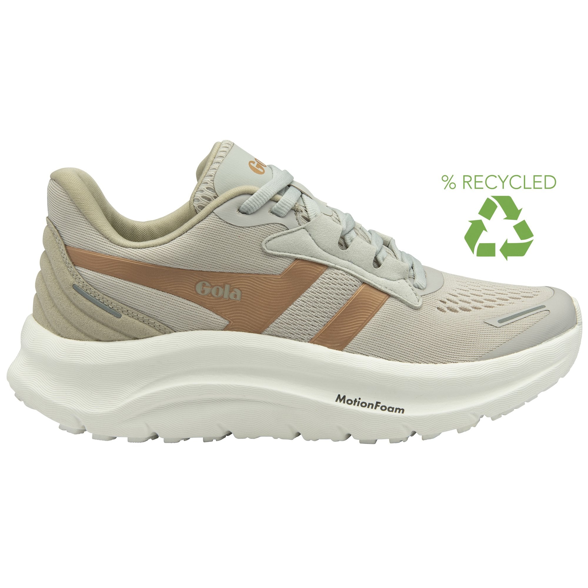 Sapatilhas Gola Performance para Mulheres Veris Tempo Arcade Branco/Metálico Dourado